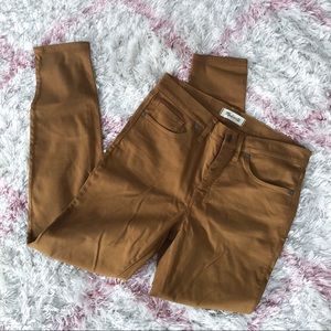 Madewell Sateen Med Rise Tan Skinny Jeans 29